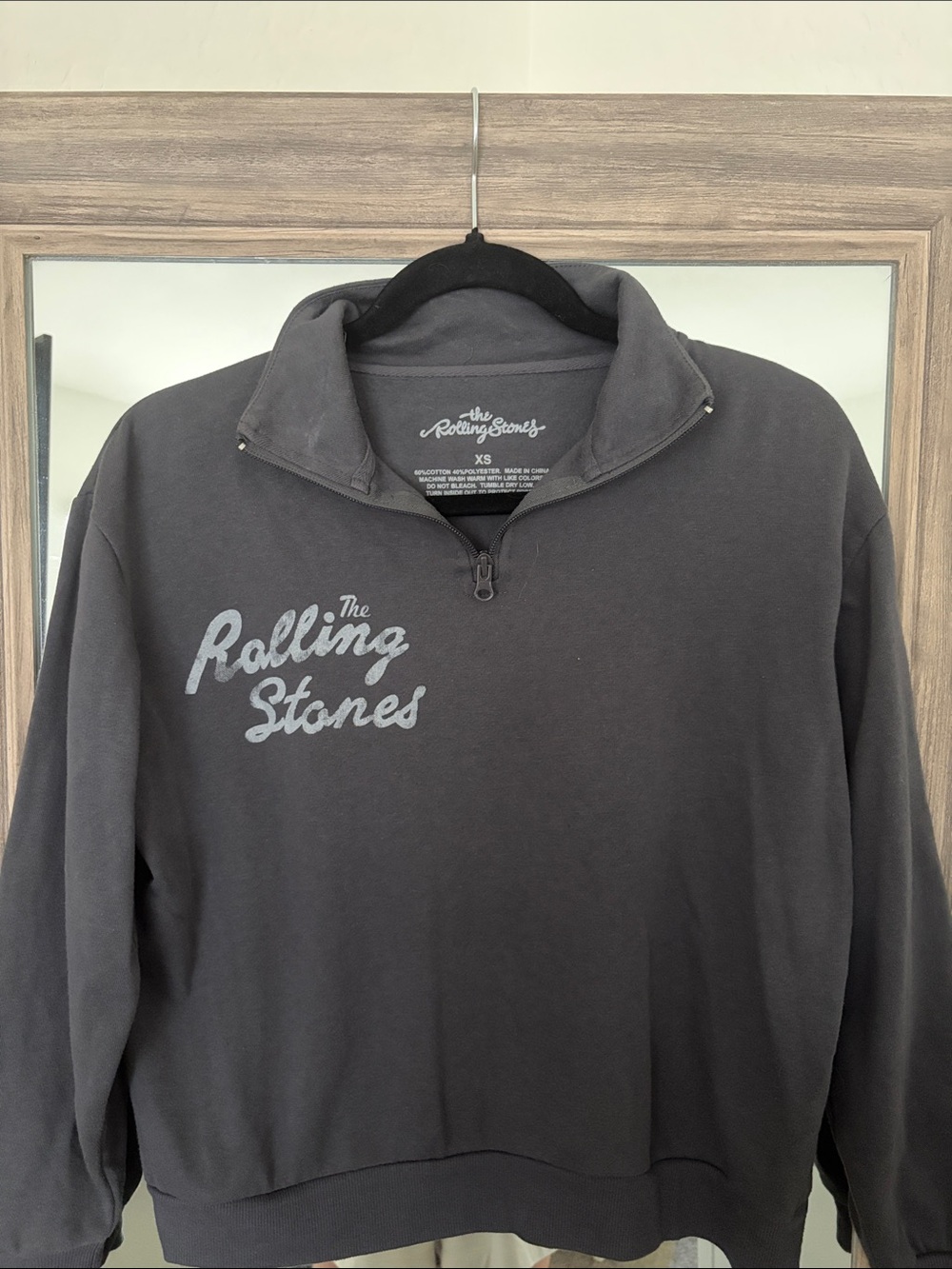 The Rolling Stones Men's Gray Half-Zip Sweatshirt